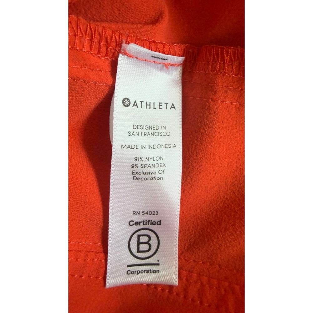 Athleta Women's Orange Athletic Shorts Stripe Side Size 8 Running Training - Picture 8 of 10